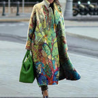 Women's Printed Wool Blend Long Coat – Constance
