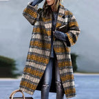 Women's Printed Wool Blend Long Coat – Constance