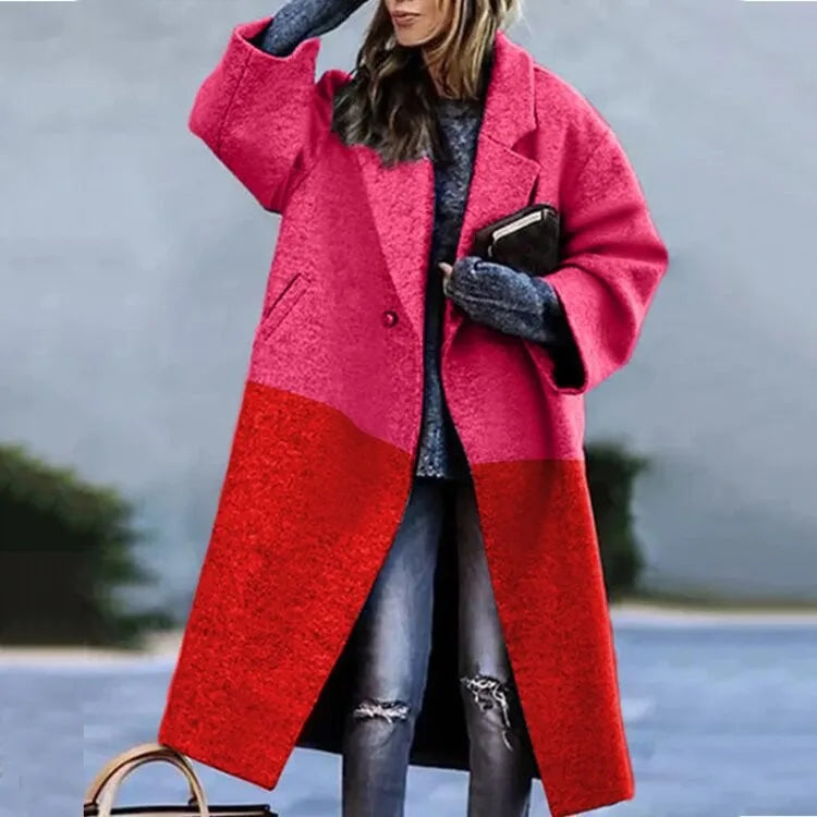Women's Printed Wool Blend Long Coat – Constance