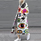 Women's Printed Wool Blend Long Coat – Constance