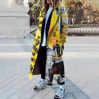 Women's Printed Wool Blend Long Coat – Constance