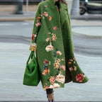 Women's Printed Wool Blend Long Coat – Constance