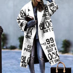 Women's Printed Wool Blend Long Coat – Constance