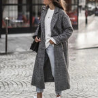 Women's Printed Wool Blend Long Coat – Constance