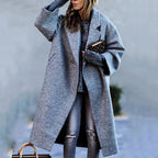 Women's Printed Wool Blend Long Coat – Constance