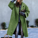 Women's Printed Wool Blend Long Coat – Constance
