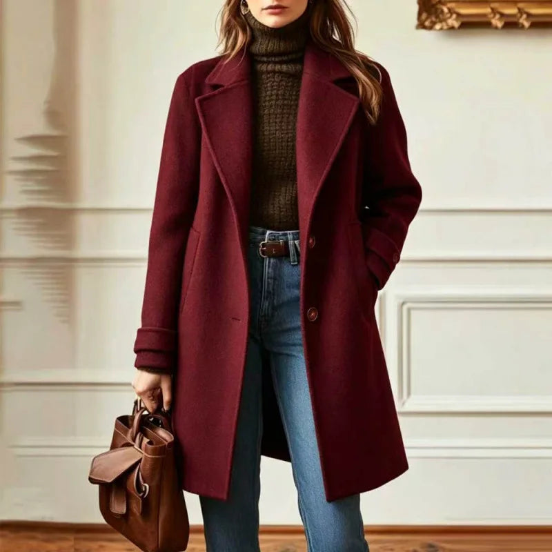 Women's Retro Wool Blend Trench Coat – Clemence