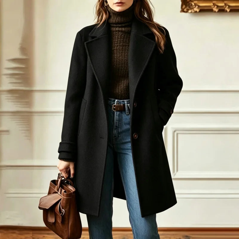 Women's Retro Wool Blend Trench Coat – Clemence