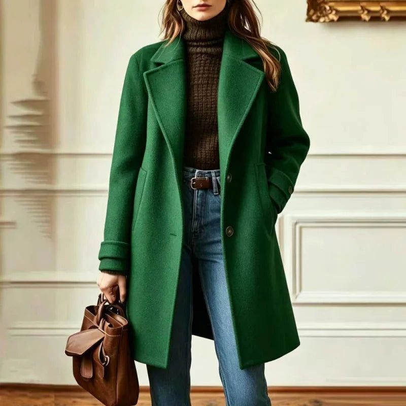 Women's Retro Wool Blend Trench Coat – Clemence
