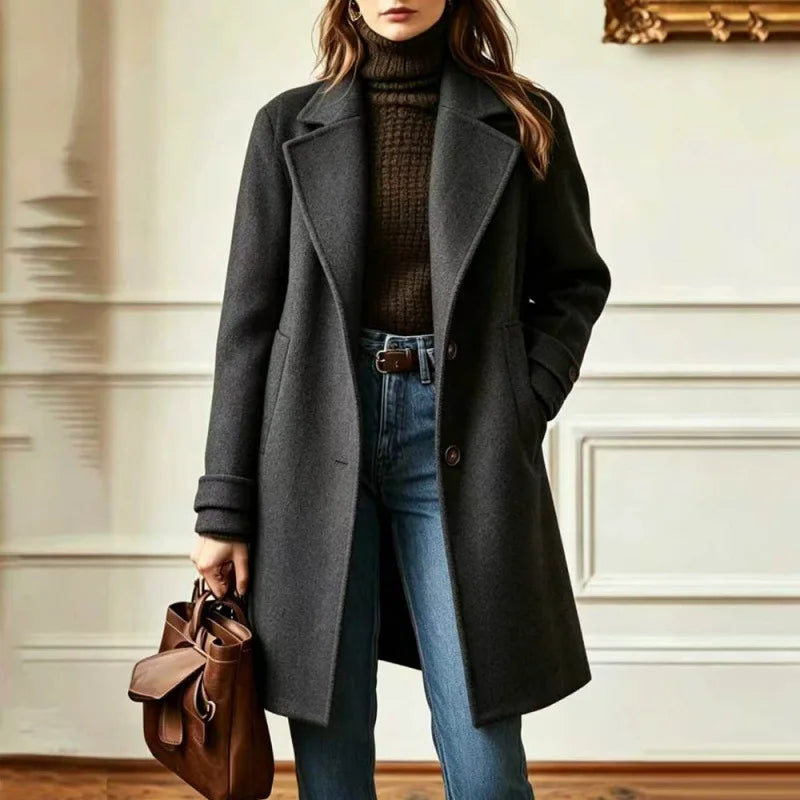 Women's Retro Wool Blend Trench Coat – Clemence