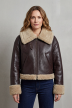 Women's Reversible Fleece Cropped Aviator Jacket – Iris