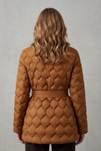 Women's Sculpted Quilted Belted Puffer Jacket – Thea