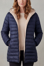 Women's Sherpa-Lined Hooded Puffer Jacket – Nadia