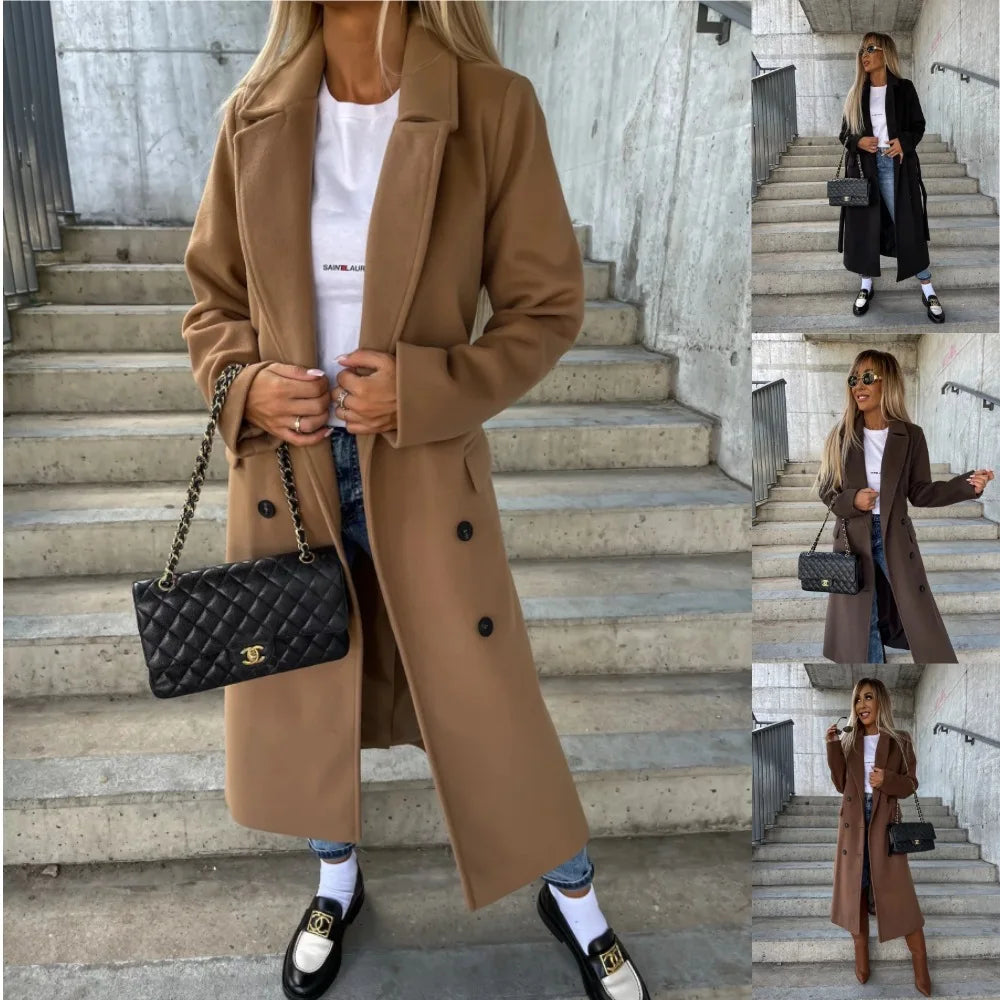 Women's Split Hem Wool Coat – Matilda