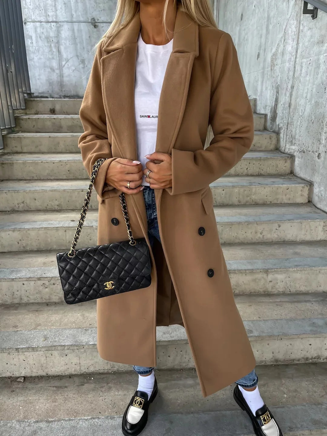 Women's Split Hem Wool Coat – Matilda