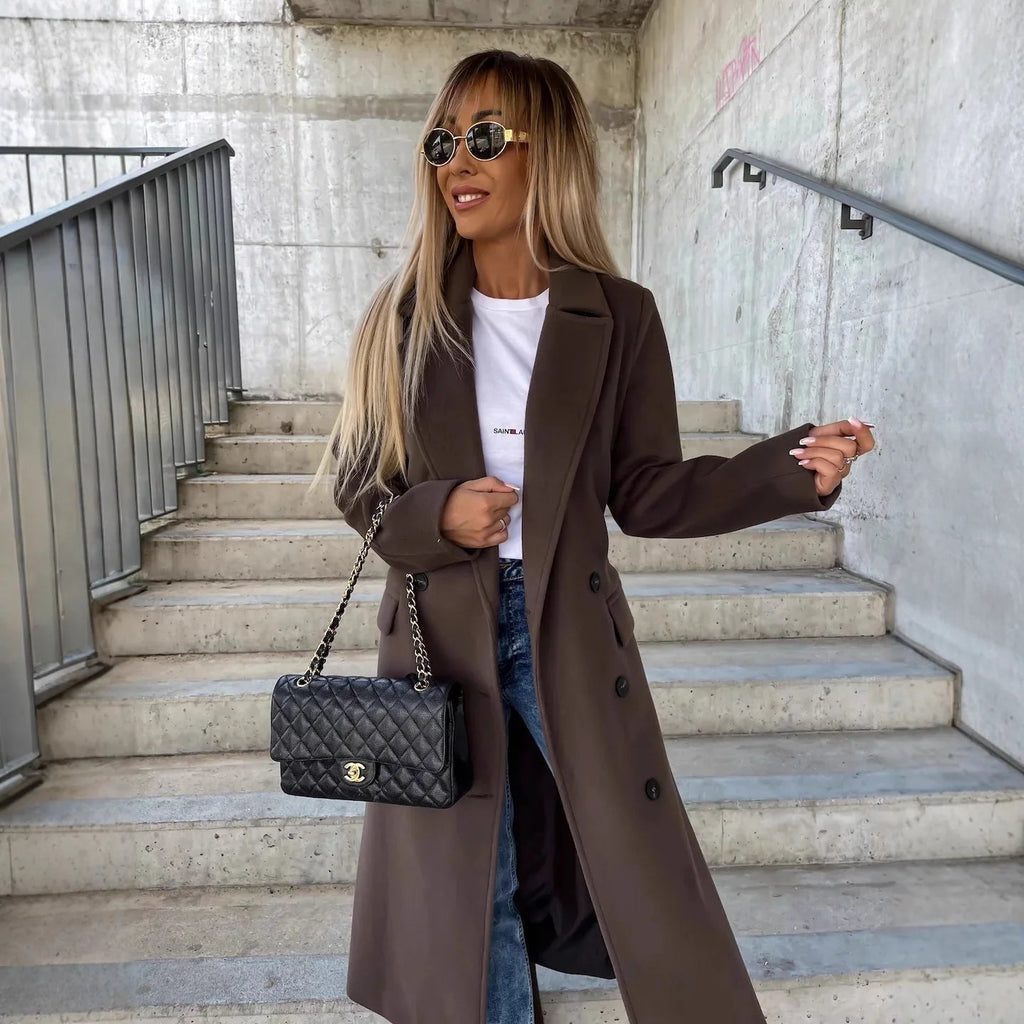 Women's Split Hem Wool Coat – Matilda