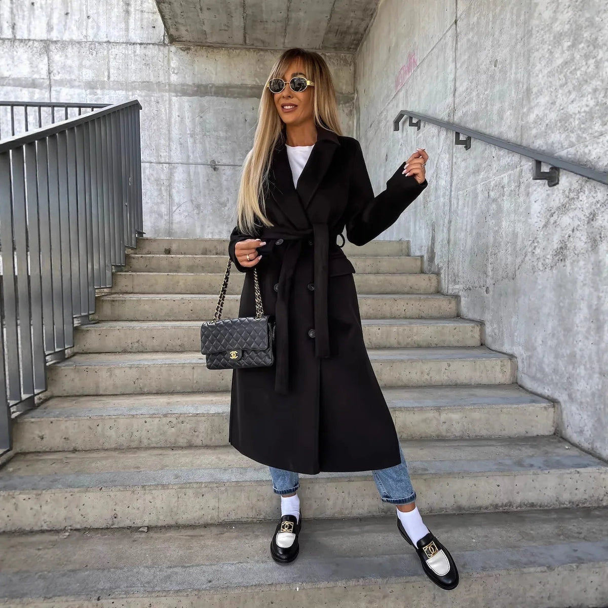 Women's Split Hem Wool Coat – Matilda