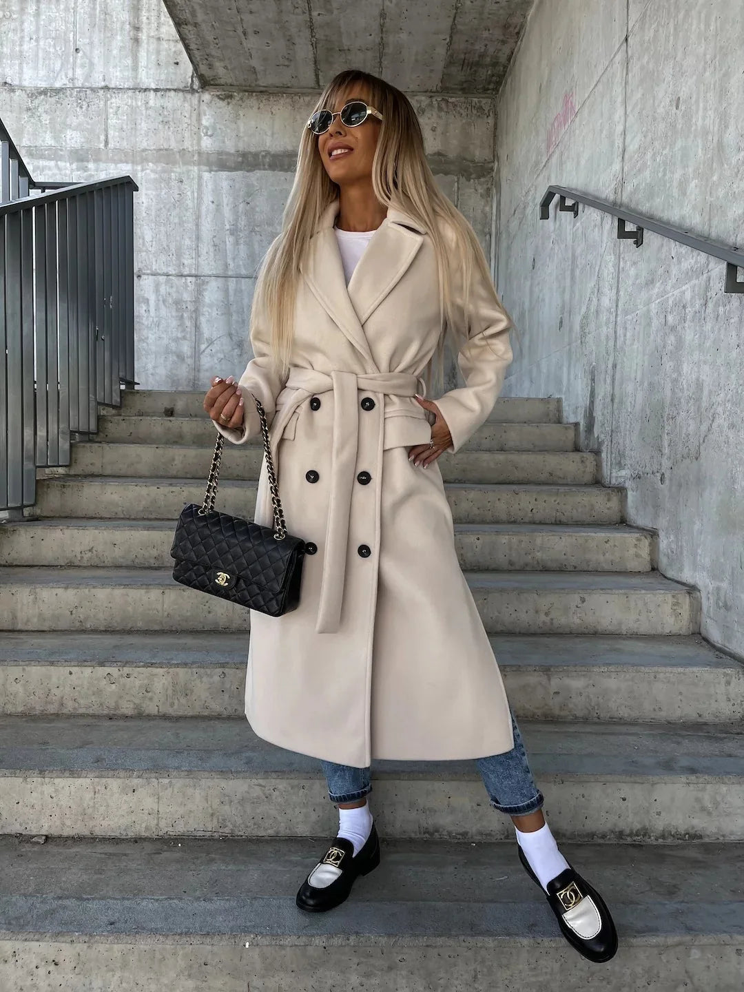 Women's Split Hem Wool Coat – Matilda