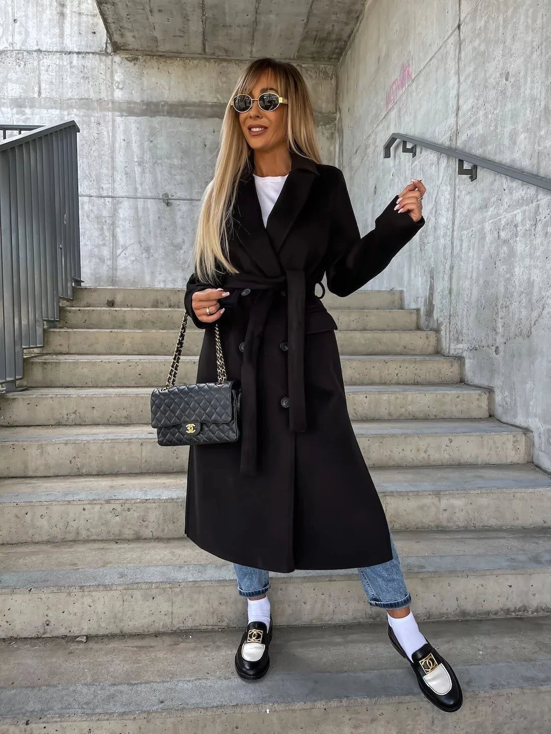 Women's Split Hem Wool Coat – Matilda