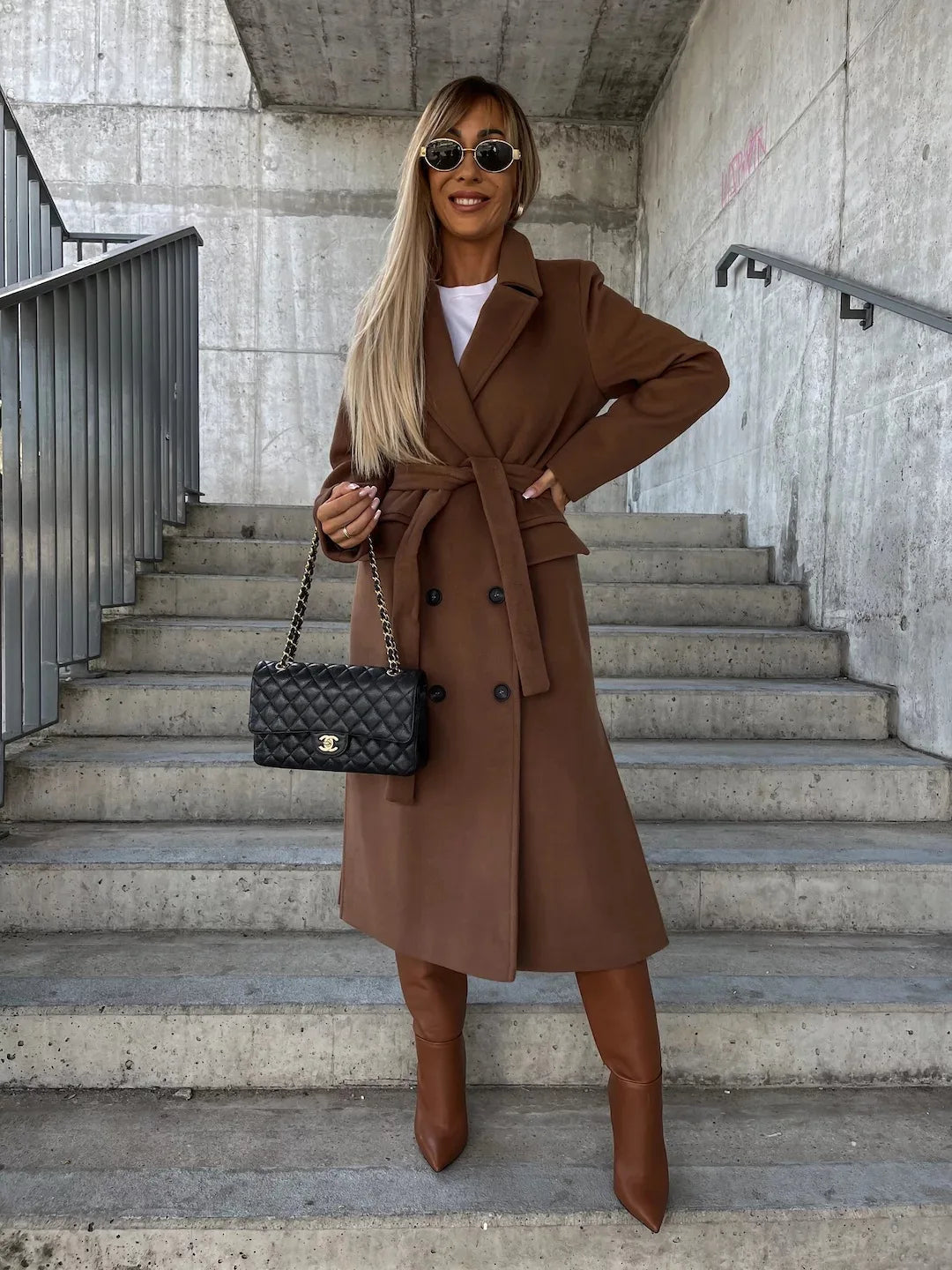 Women's Split Hem Wool Coat – Matilda