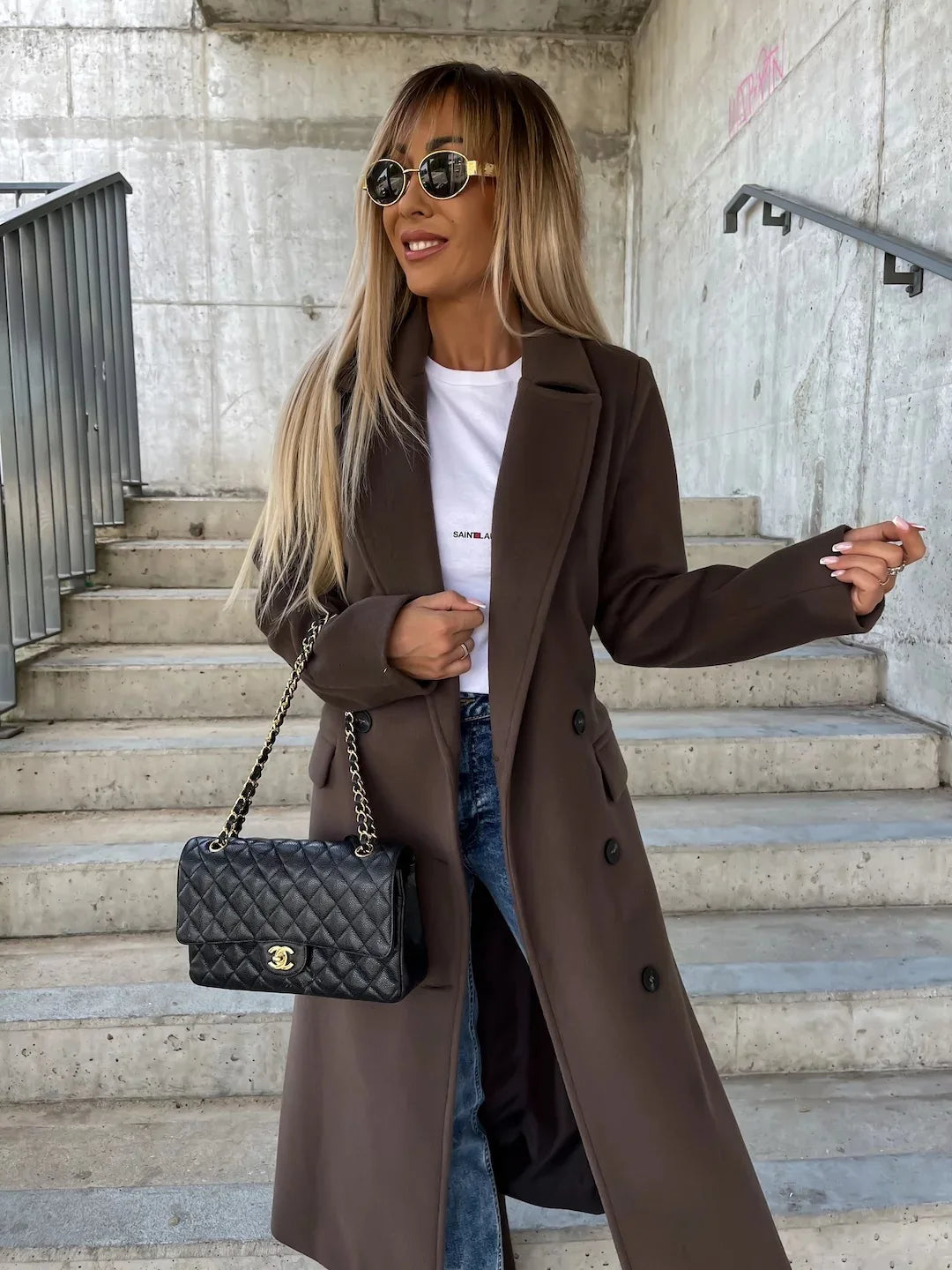 Women's Split Hem Wool Coat – Matilda