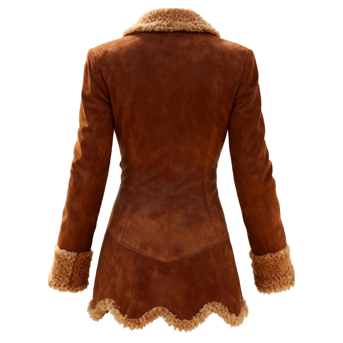 Women's Suede Jacket with Fur Collar – Georgiana
