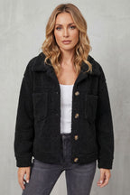 Women's Textured Fleece Button-Up Jacket – Una
