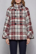 Women's Vintage Check Flare Wool Cape Coat – Opal
