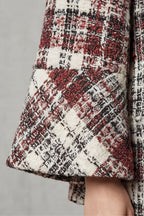 Women's Vintage Check Flare Wool Cape Coat – Opal