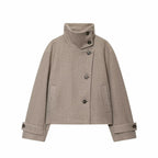 Women's Vintage Stand Collar Wool Coat – Rowena