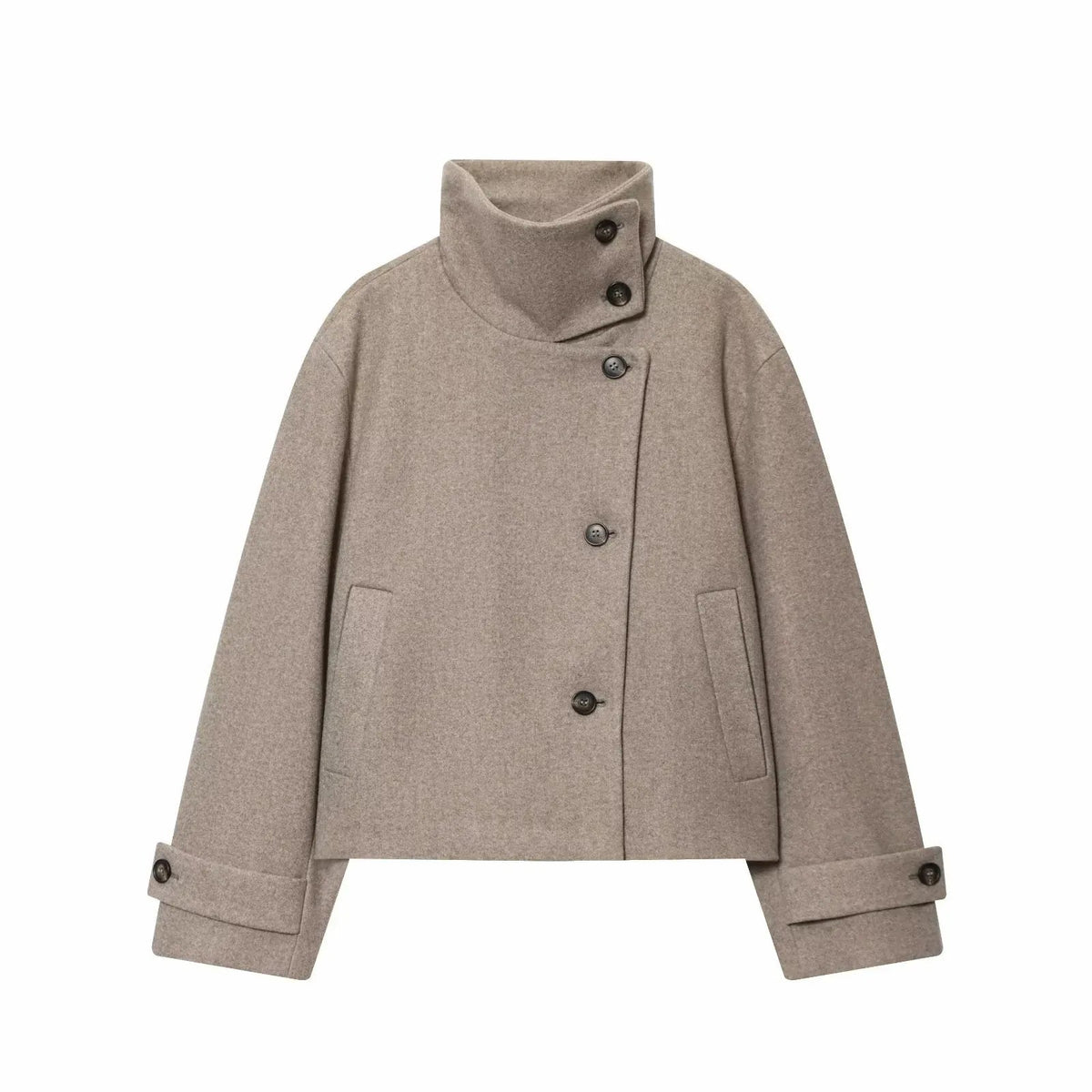 Women's Vintage Stand Collar Wool Coat – Rowena