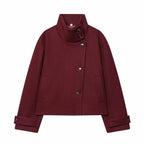 Women's Vintage Stand Collar Wool Coat – Rowena