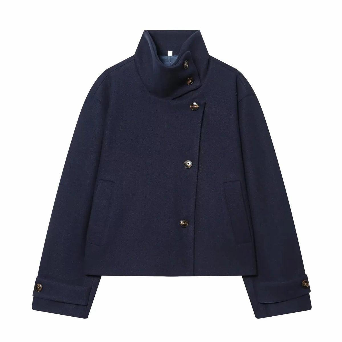 Women's Vintage Stand Collar Wool Coat – Rowena