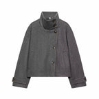 Women's Vintage Stand Collar Wool Coat – Rowena