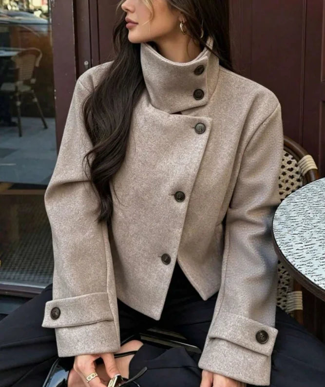 Women's Vintage Stand Collar Wool Coat – Rowena