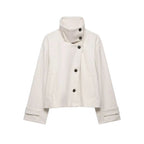 Women's Vintage Stand Collar Wool Coat – Rowena
