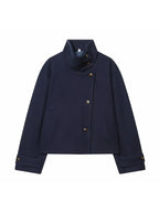 Women's Vintage Stand Collar Wool Coat – Rowena