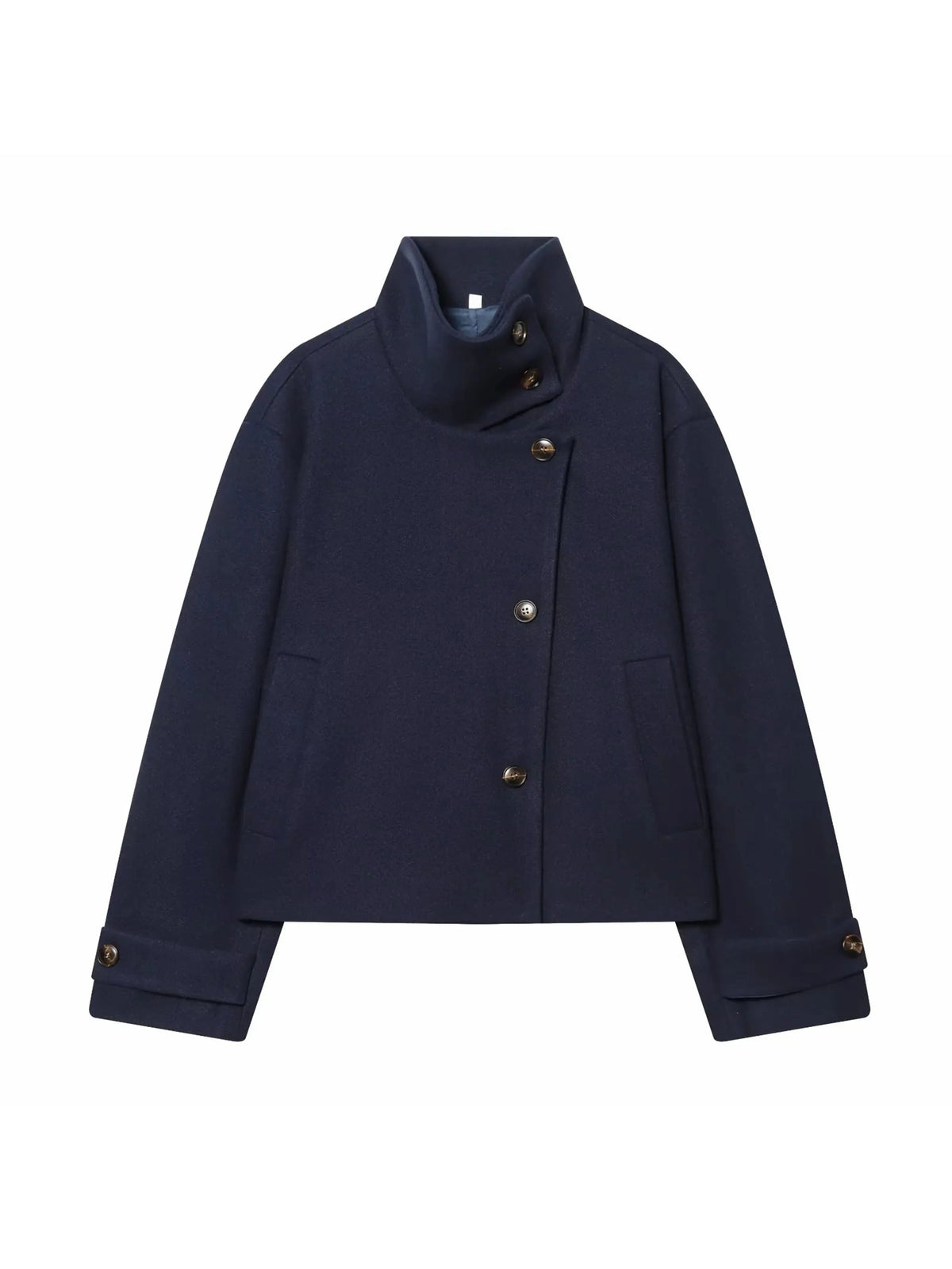 Women's Vintage Stand Collar Wool Coat – Rowena
