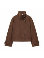 Women's Vintage Stand Collar Wool Coat – Rowena
