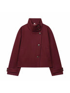 Women's Vintage Stand Collar Wool Coat – Rowena