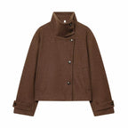 Women's Vintage Stand Collar Wool Coat – Rowena