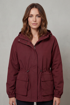 Women's Waterproof Drawstring Jacket in Utility Style – Faye