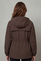 Women's Waterproof Drawstring Jacket in Utility Style – Faye